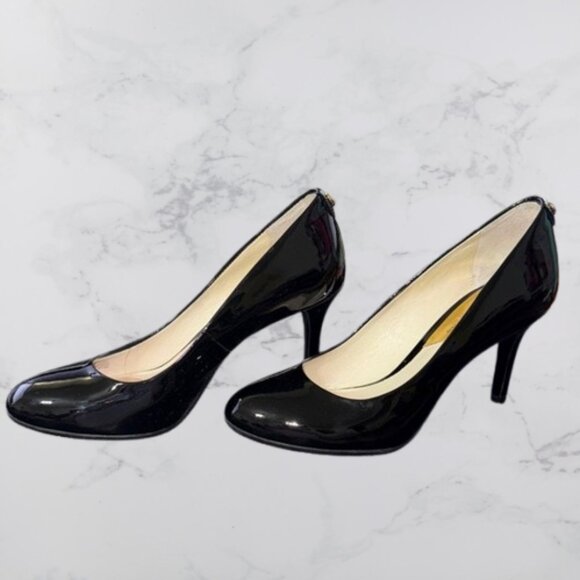 Michael Kors Cynthia Black Patent Leather High Heels Pump Size 4.5 - Picture 10 of 10